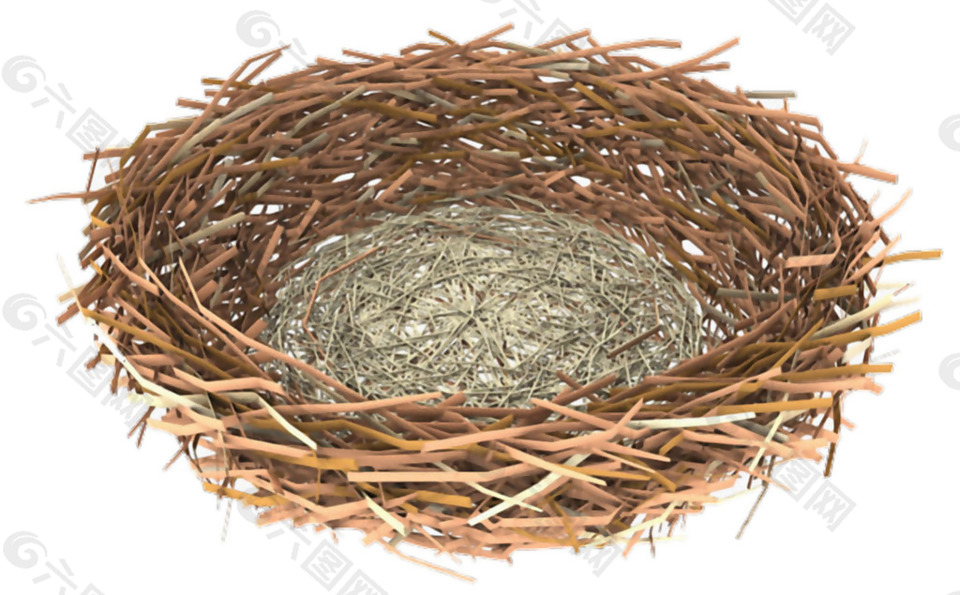 空的树枝鸟巢免抠png透明素材