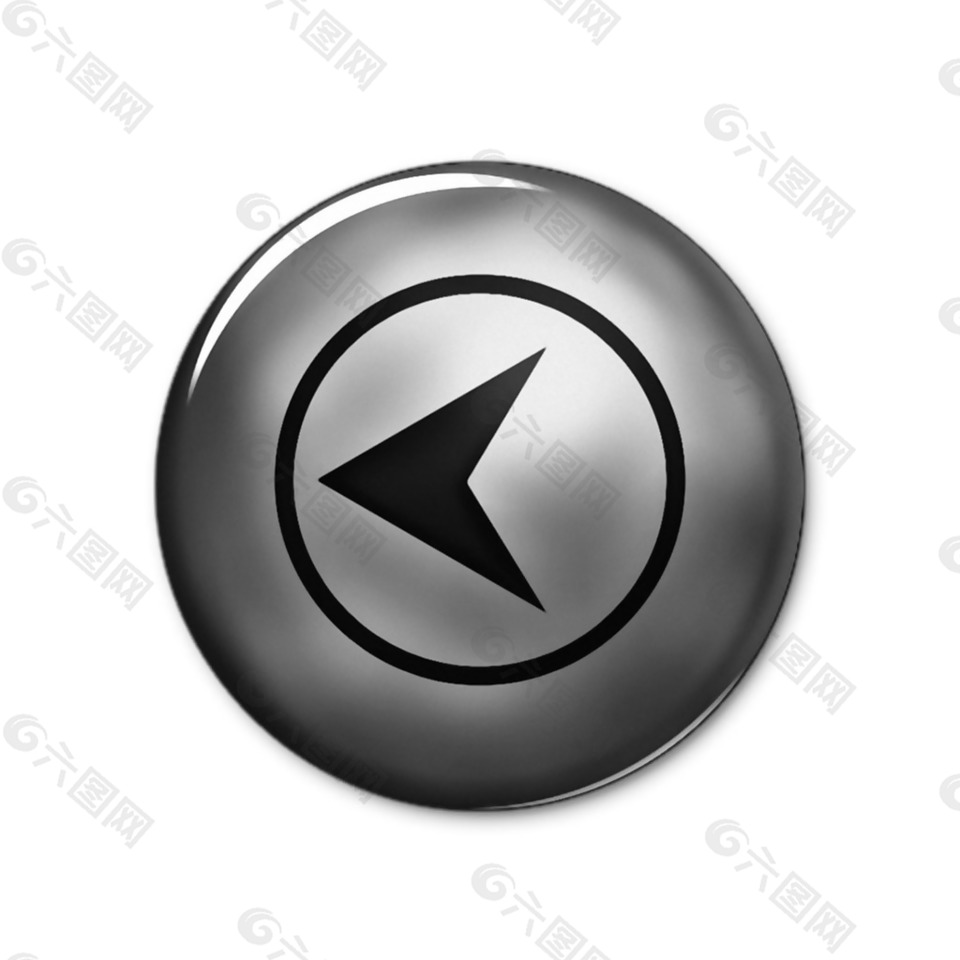 灰色圆形上一步按钮按钮免抠png透明素材