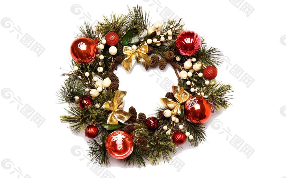 圣诞球装饰的树环免抠png透明素材