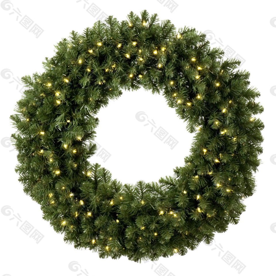 圣诞绿色树环免抠png透明素材