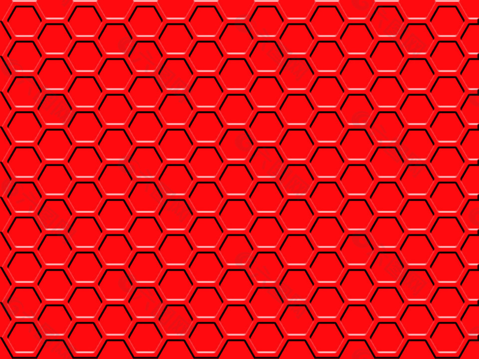 红色六边形网格背景