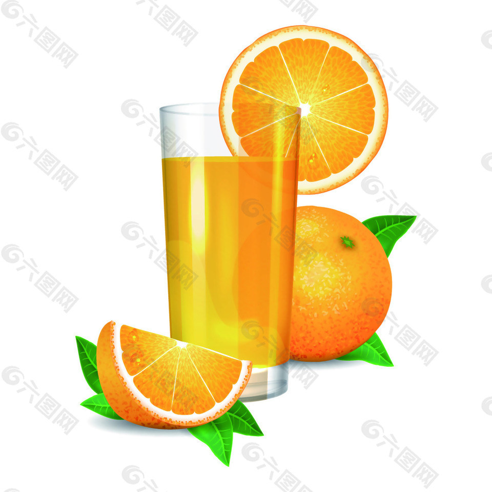 橙汁卡通矢量素材