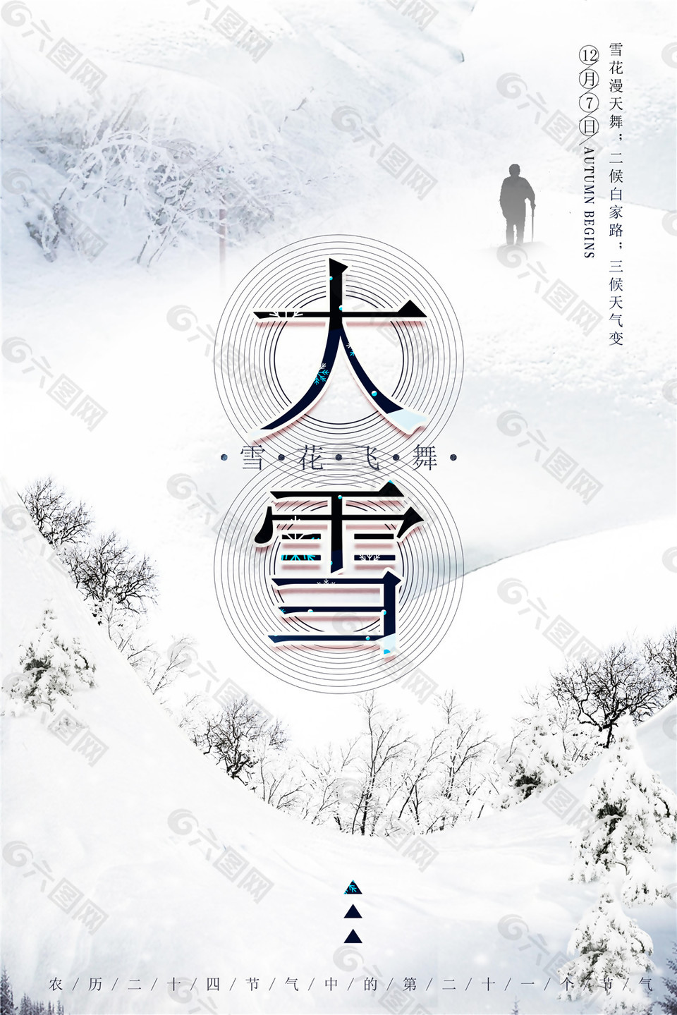 精美简约大雪节日海报设计