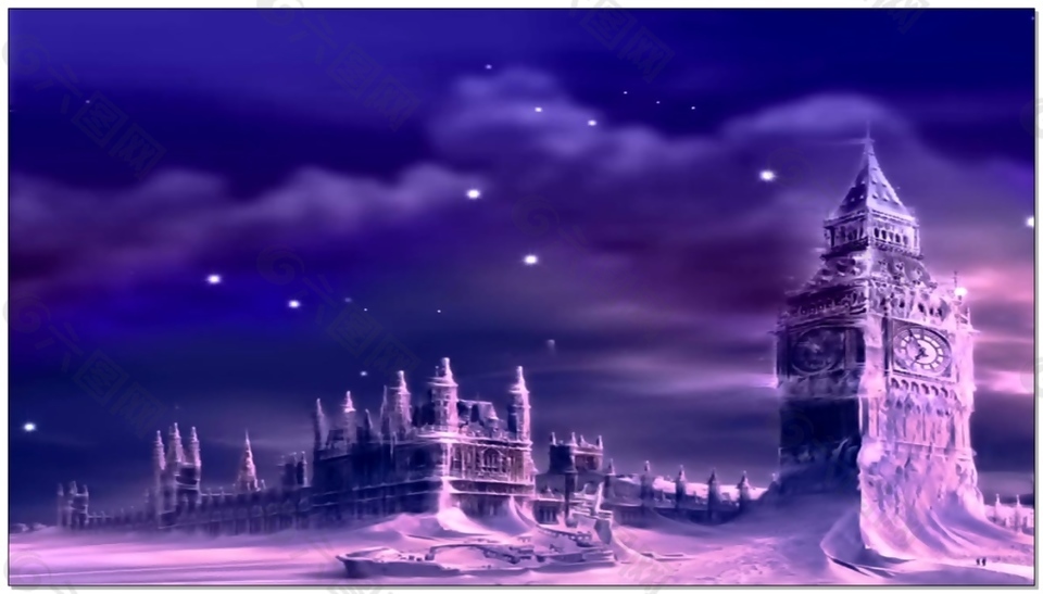 YM4734紫色冰雪城堡