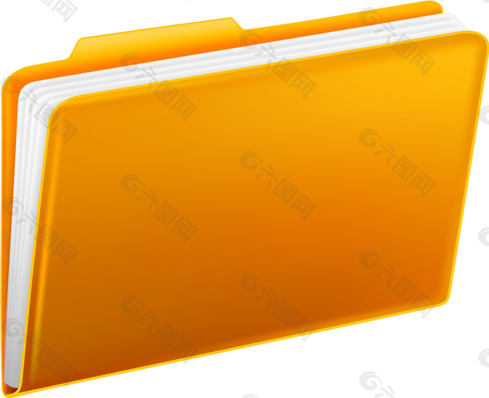 橙色漂亮文件夹免抠png透明素材
