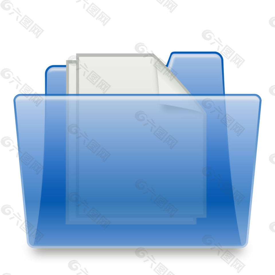 透明蓝色的文件夹免抠png透明素材