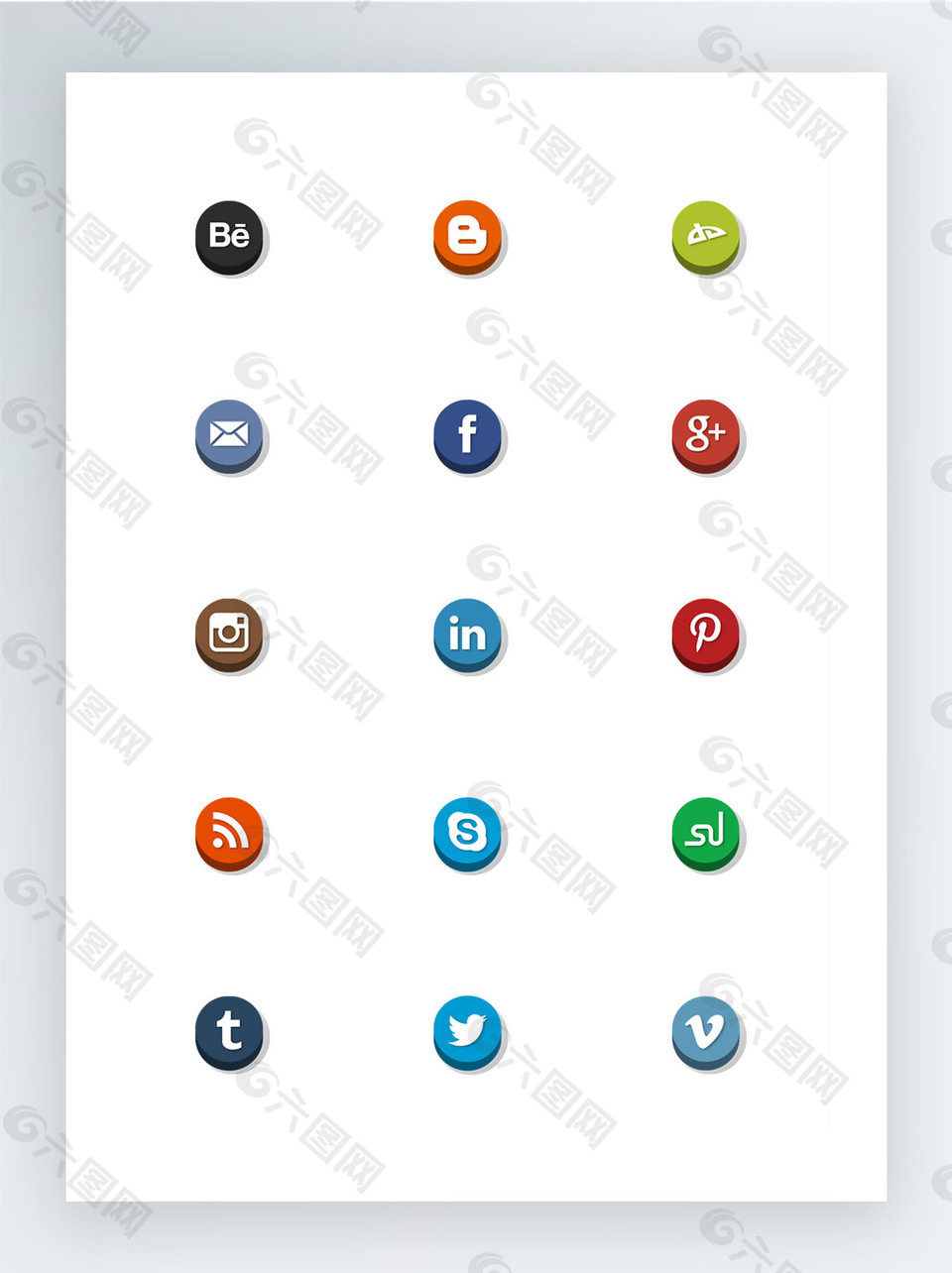 社交网站logo按钮图标集