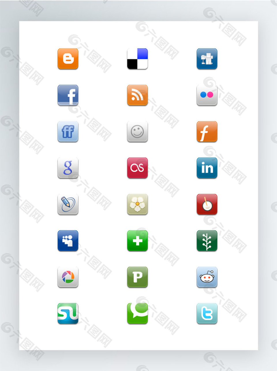 社交媒体软件图标合集