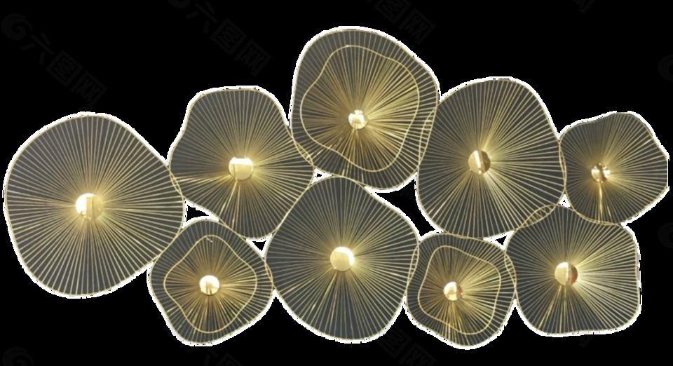 创意蘑菇灯光png元素素材