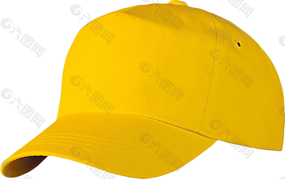 纯黄色鸭舌帽子免抠png透明素材