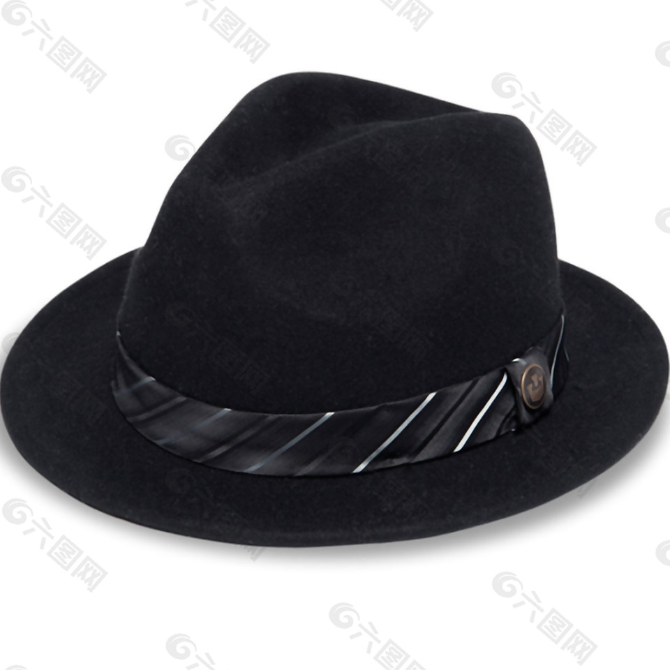 漂亮黑色条纹男士帽子免抠png透明素材