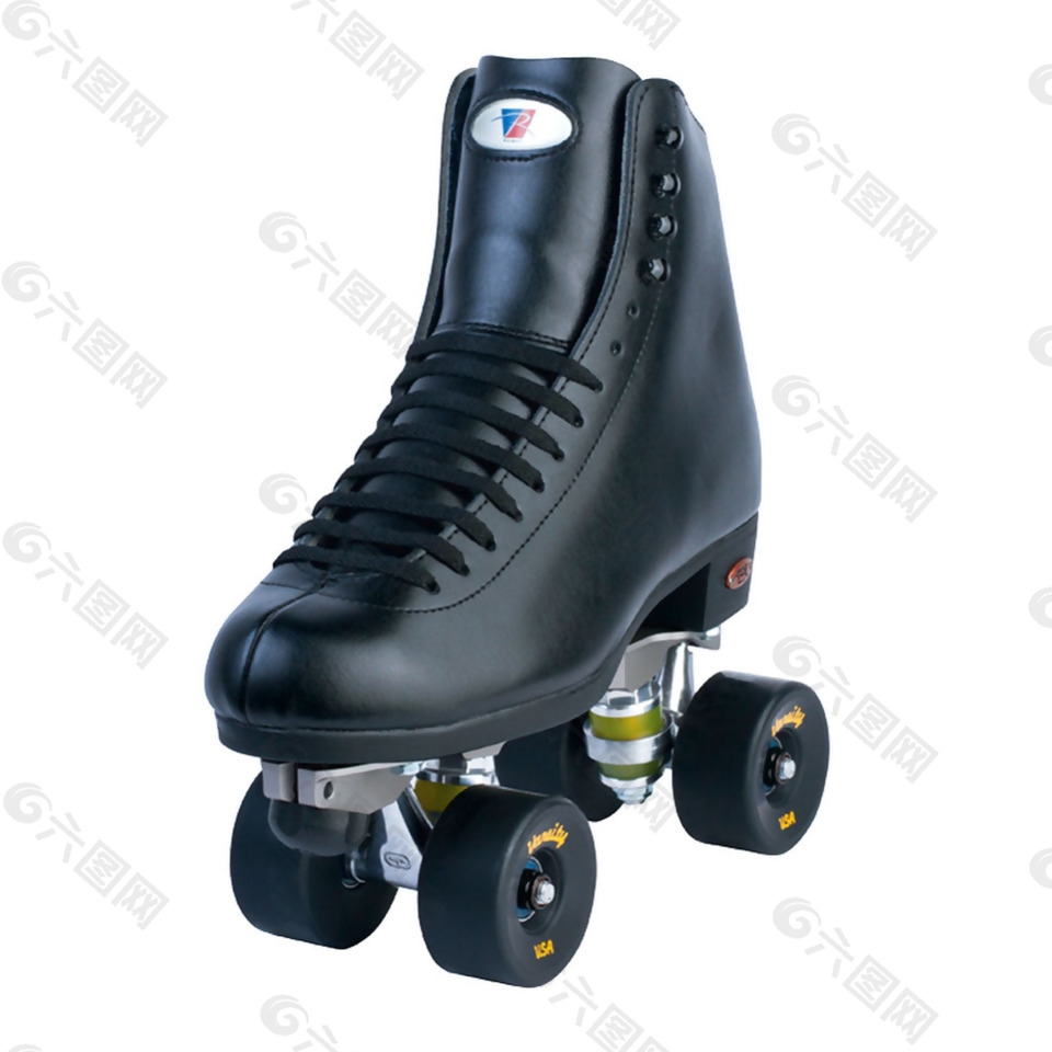 黑色牛皮溜冰鞋免抠png透明素材