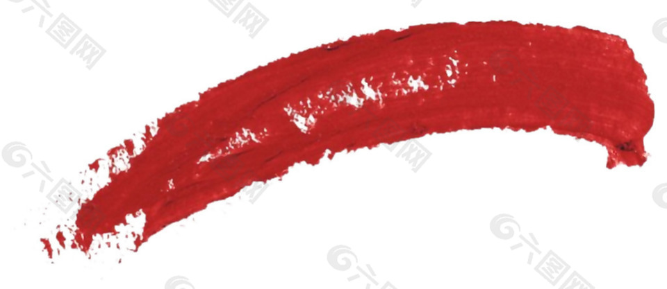 红色口红笔触免抠png透明素材
