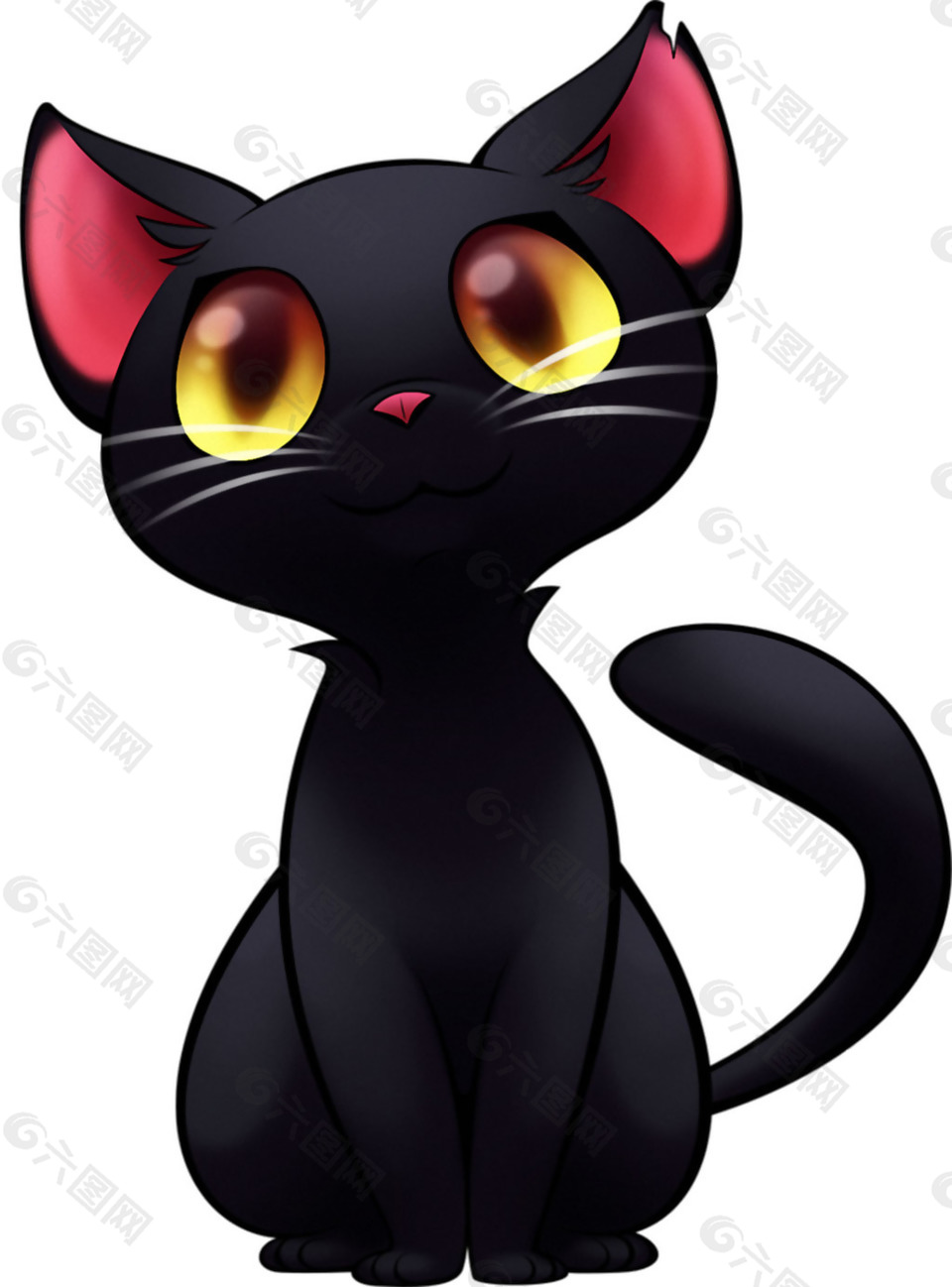 手绘卡通可爱黑猫免抠png透明素材设计元素素材免费下载 图片编号 六图网