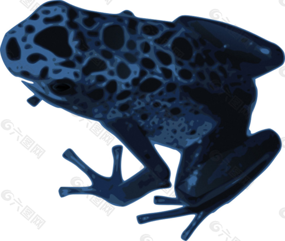 深蓝色黑斑青蛙免抠png透明素材