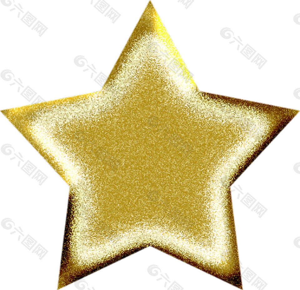 金色颗粒纹理五角星星免抠png透明素材
