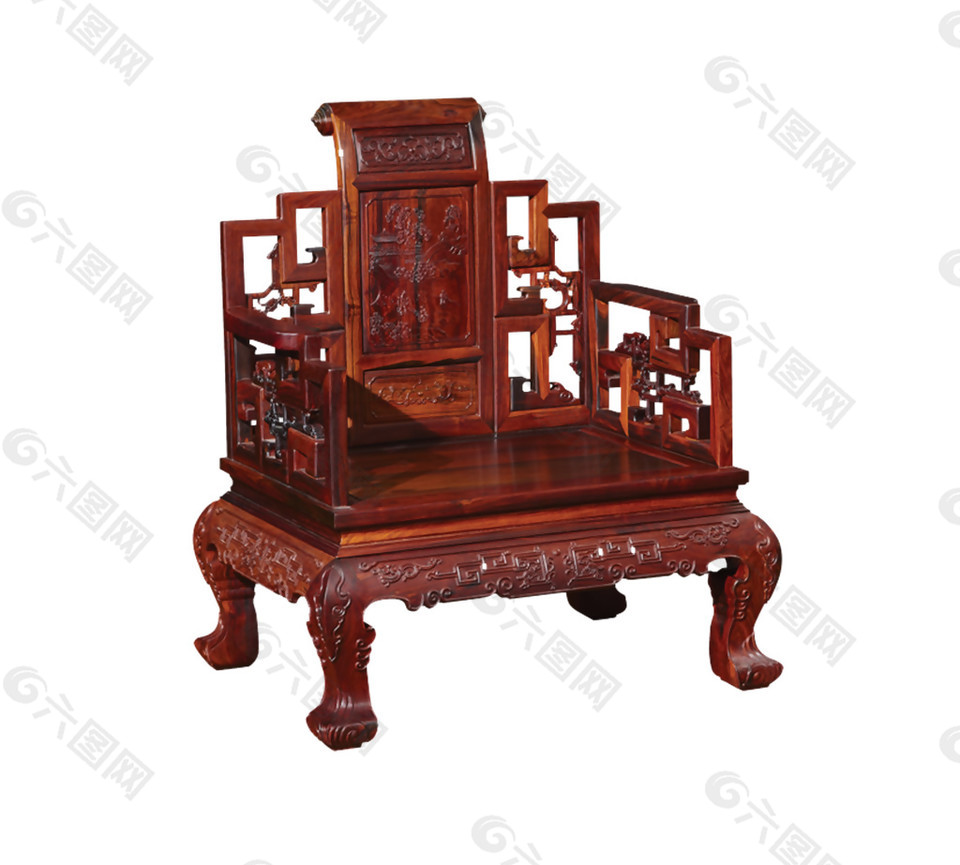 古代艺术红木座椅实物图