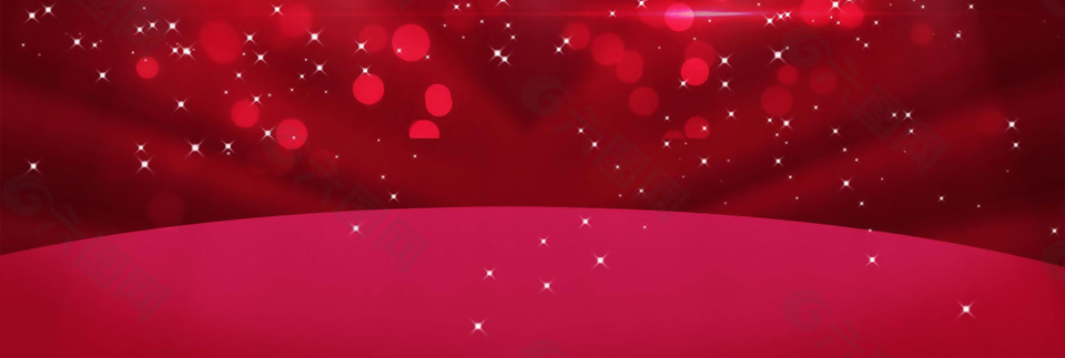 唯美红色星光点banner背景素材