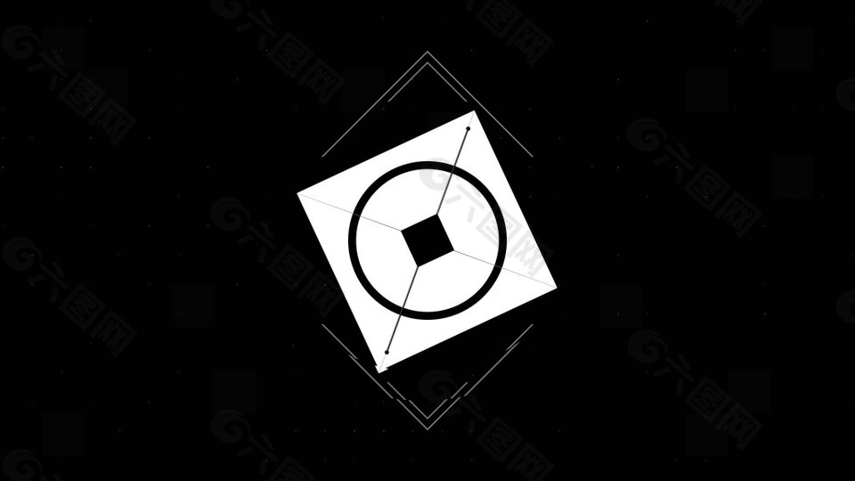 快速的黑白运动图形logo揭示开场动画AE源文件