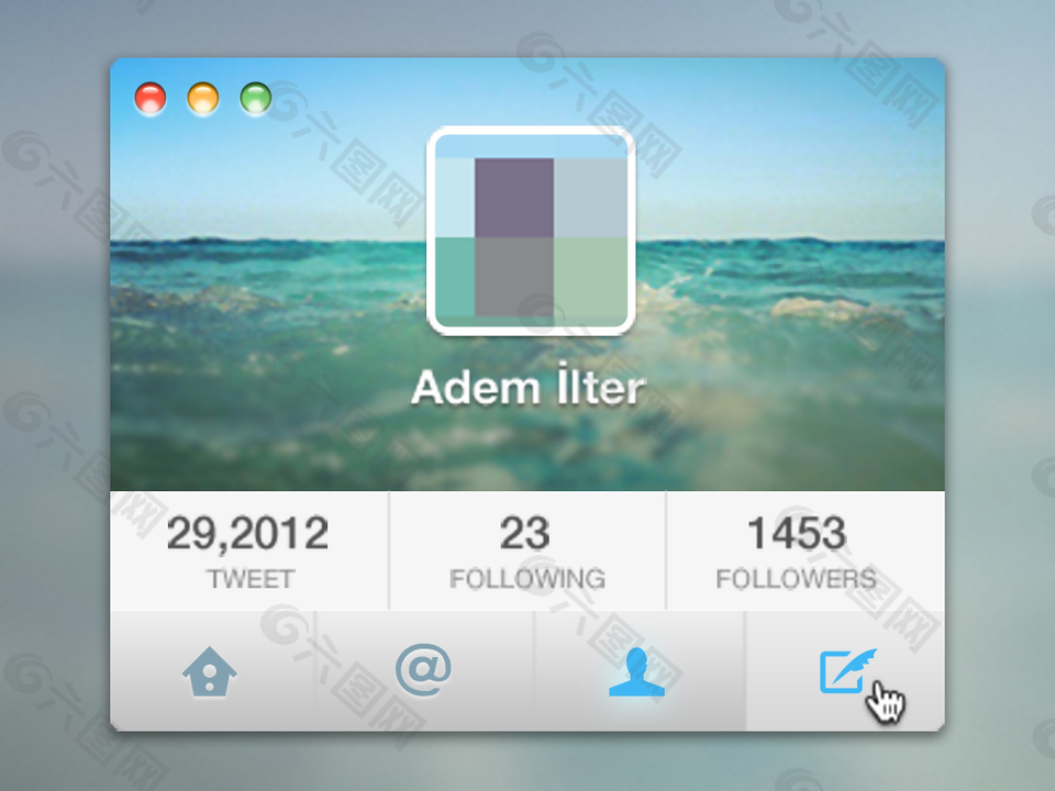 推特用户信息界面PSD素材