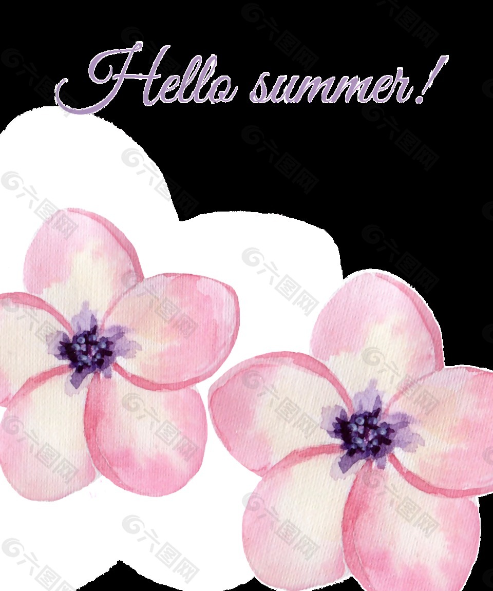 粉色樱花透明装饰图案