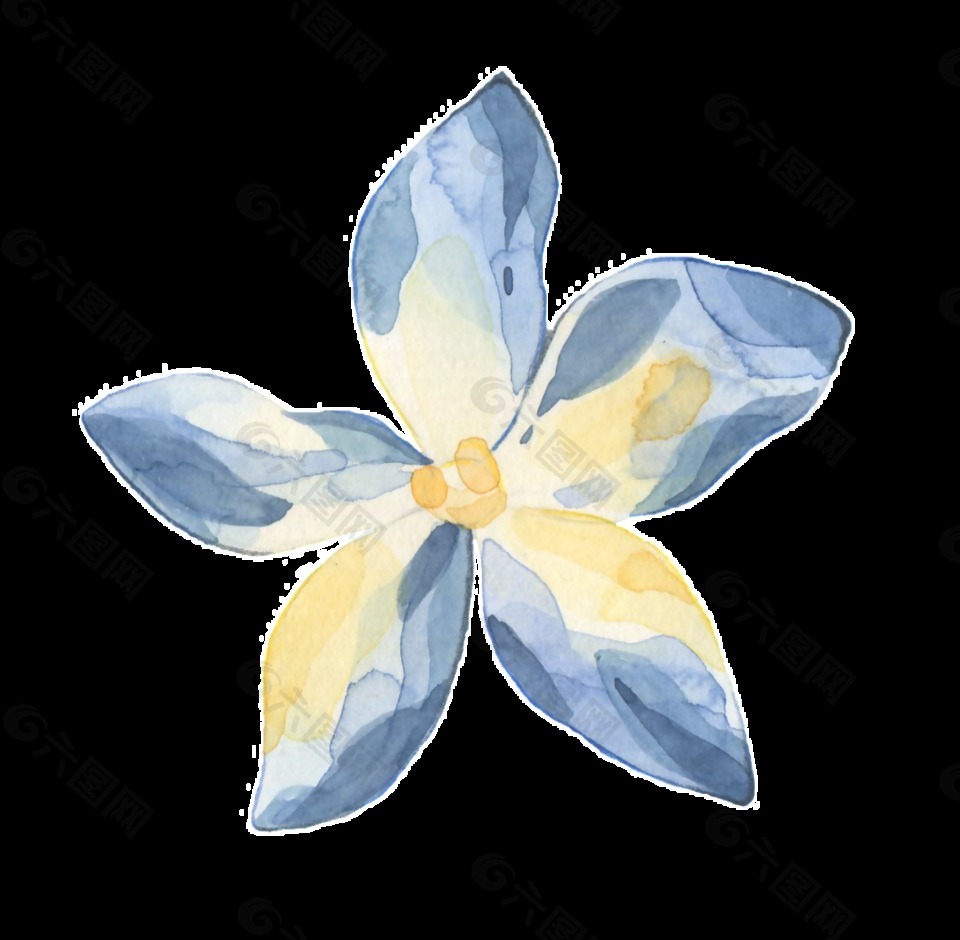 淡蓝色五角花透明装饰图案设计元素素材免费下载 图片编号 六图网