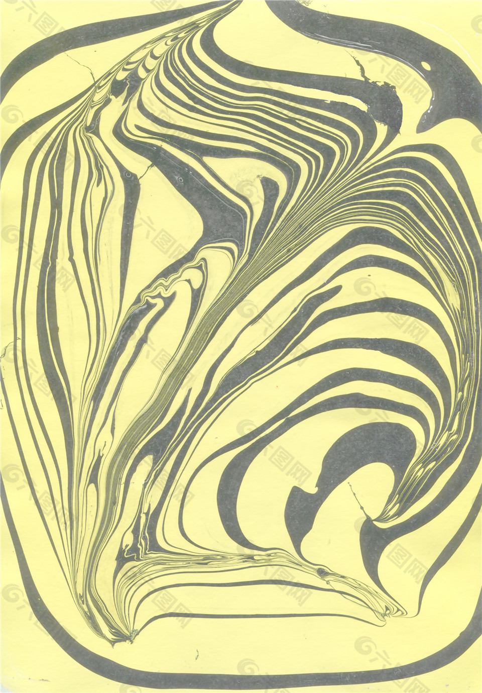 清新时尚黑黄色不规则纹理壁纸图案装饰设计