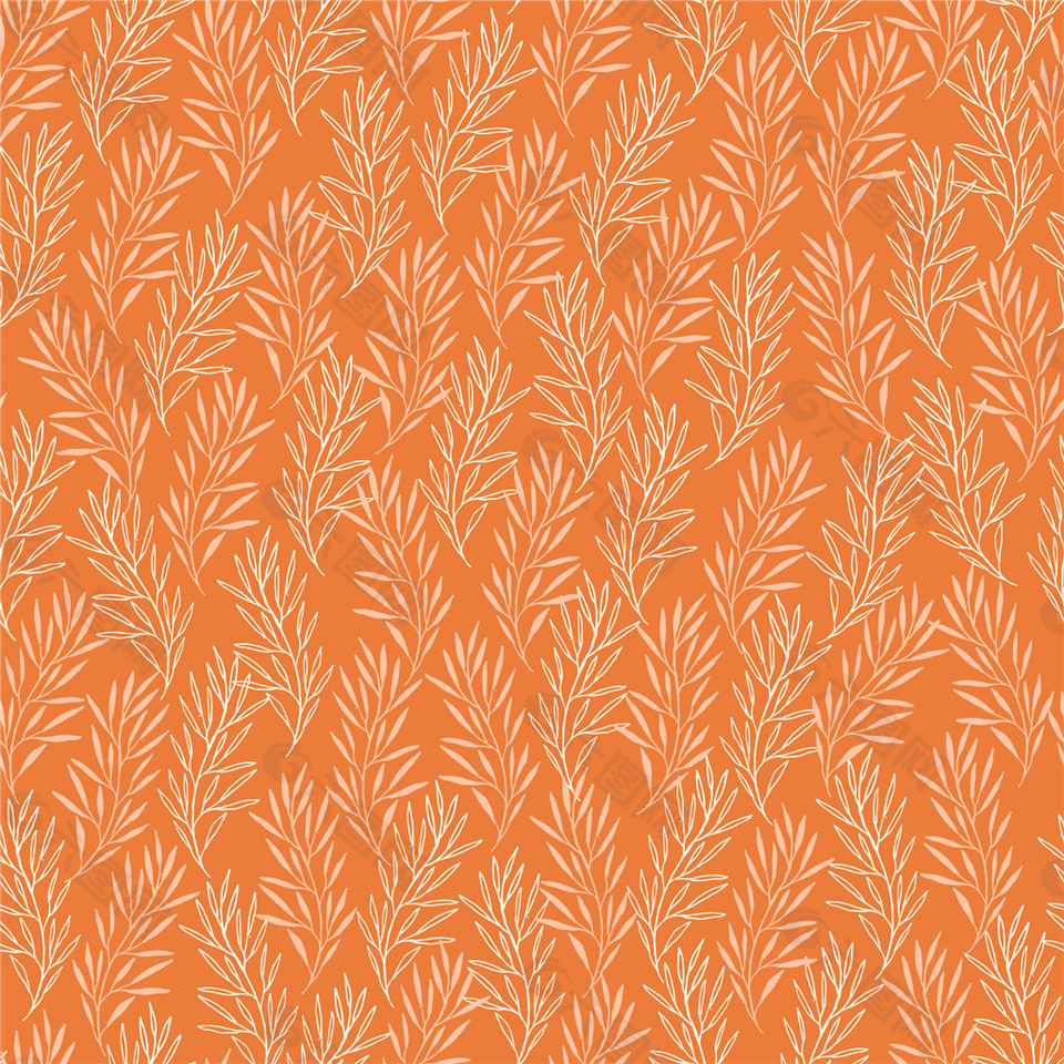 时尚喜庆橙色底色壁纸图案装饰设计
