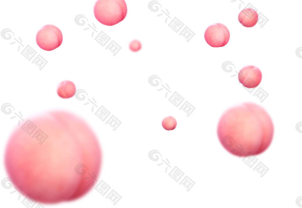 手绘粉色桃子元素