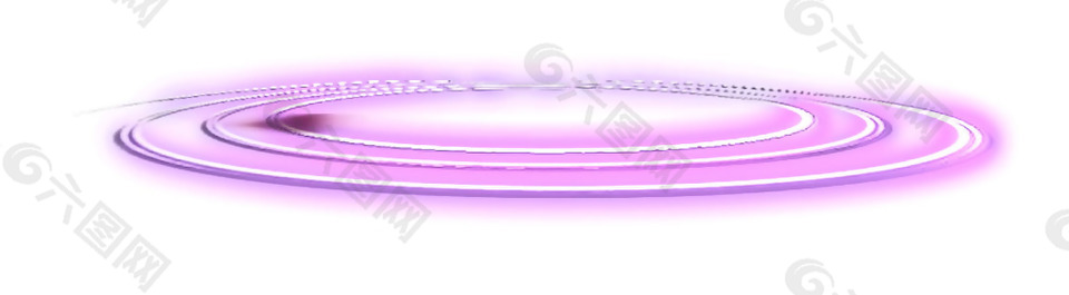 手绘紫色光圈元素