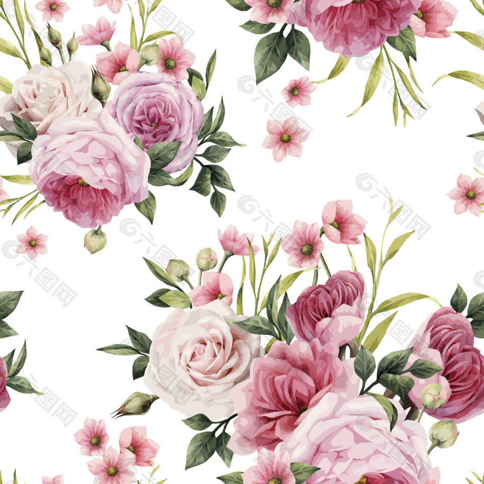 唯美蔷薇花朵背景背景素材免费下载 图片编号 六图网