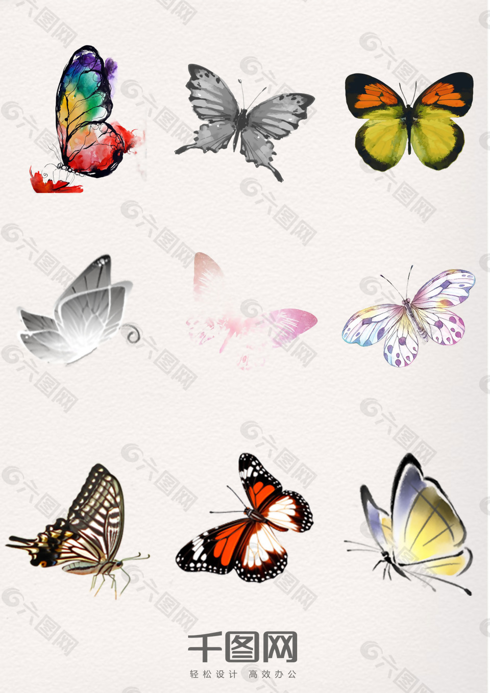 中国风唯美水墨风蝴蝶