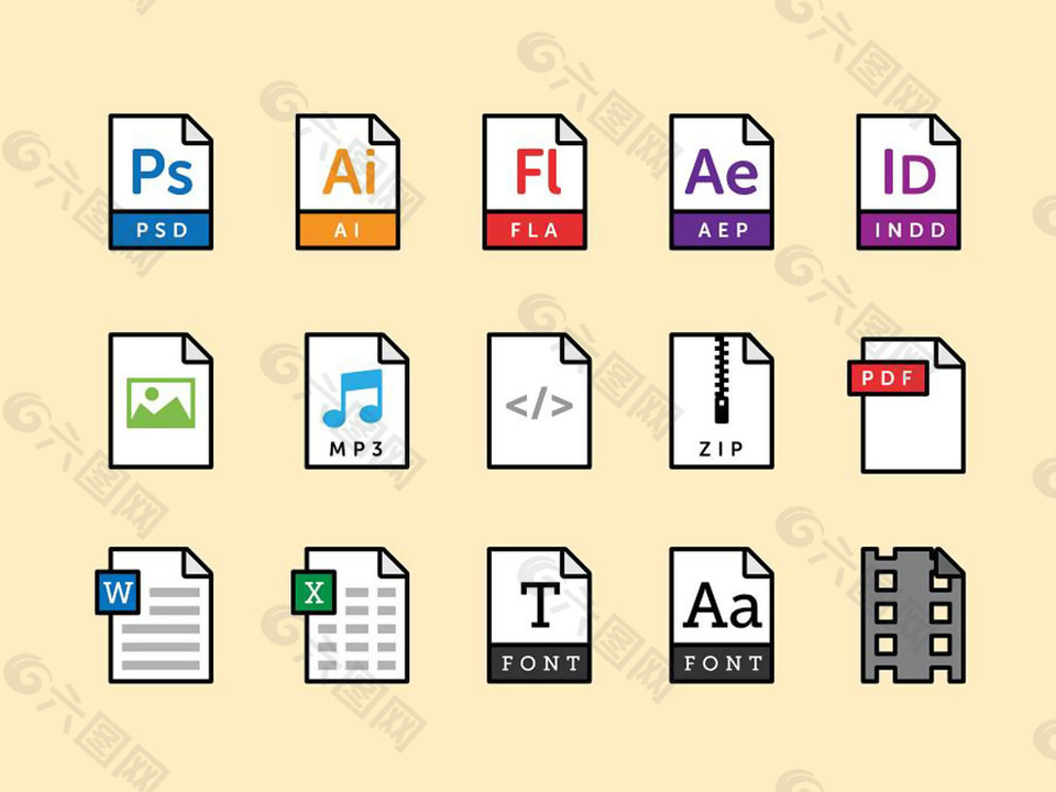 15枚文件类型图标sketch素材