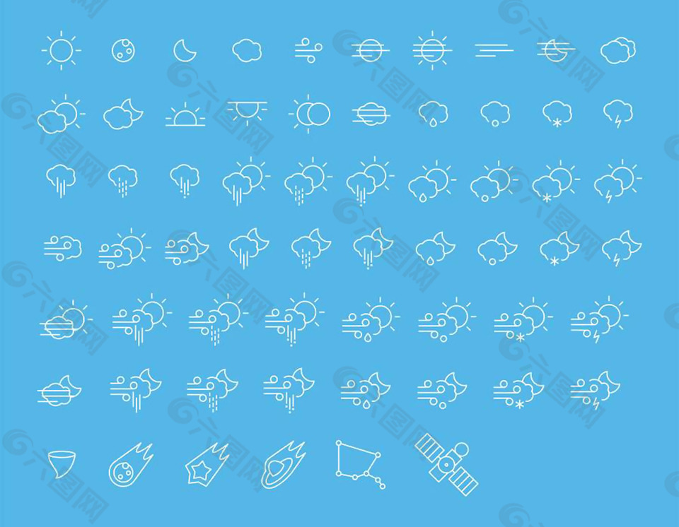 65枚天气图标sketch素材