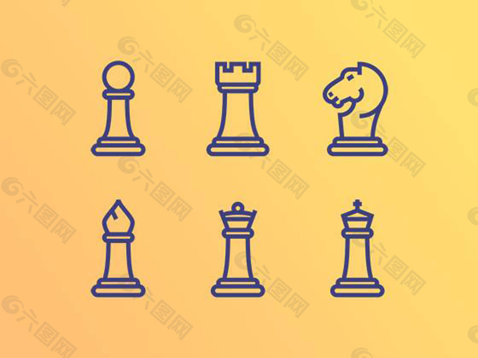 国际象棋的图标sketch素材