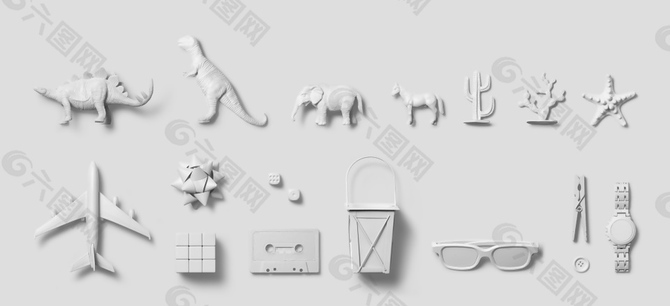 各种玩具实物模型