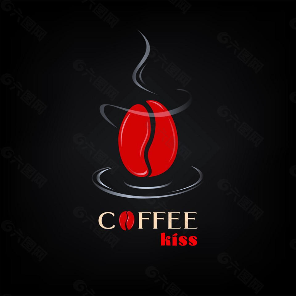 红色咖啡豆标志图片