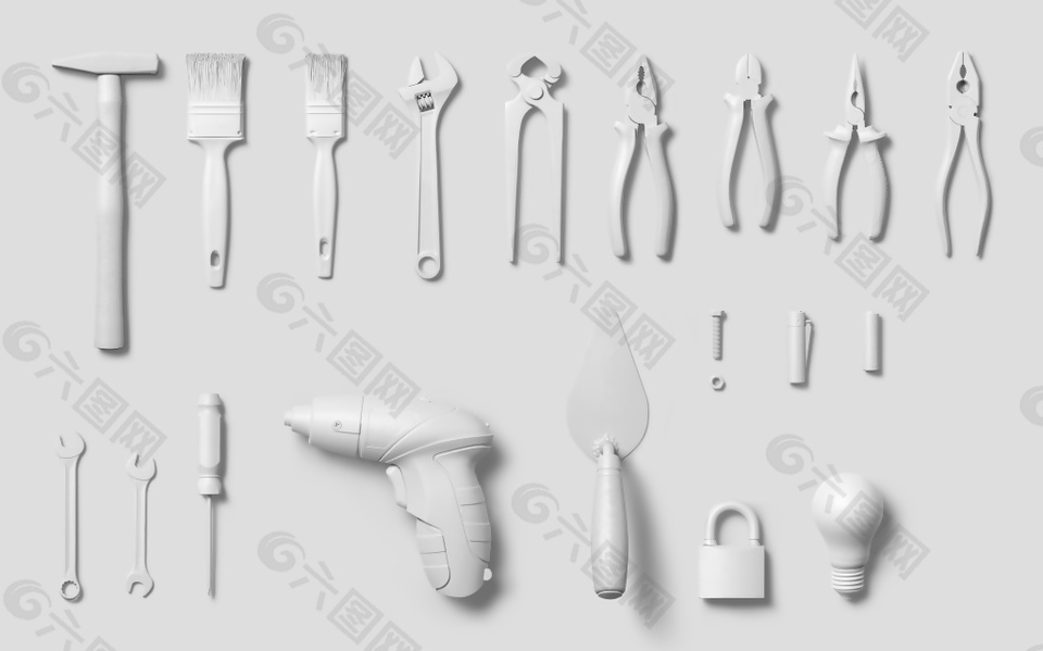 简约家用维修工具实物图