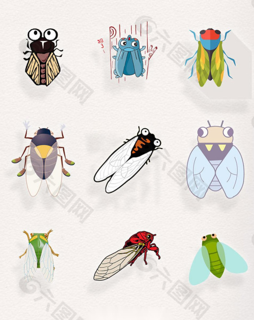 9款可爱卡通风格的知了