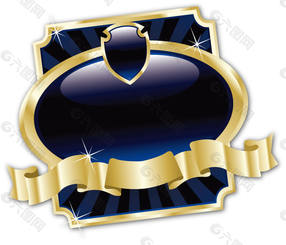 蓝色卡通水晶png元素素材