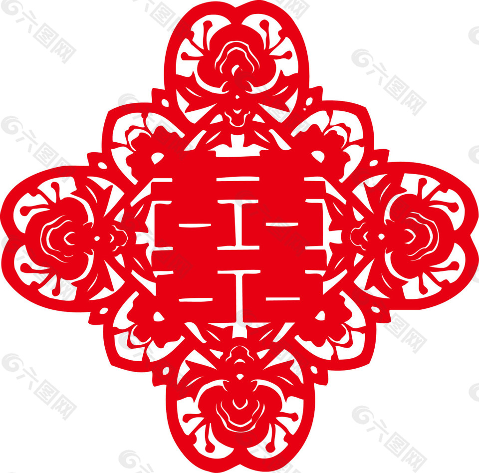 婚庆喜字贴png元素素材