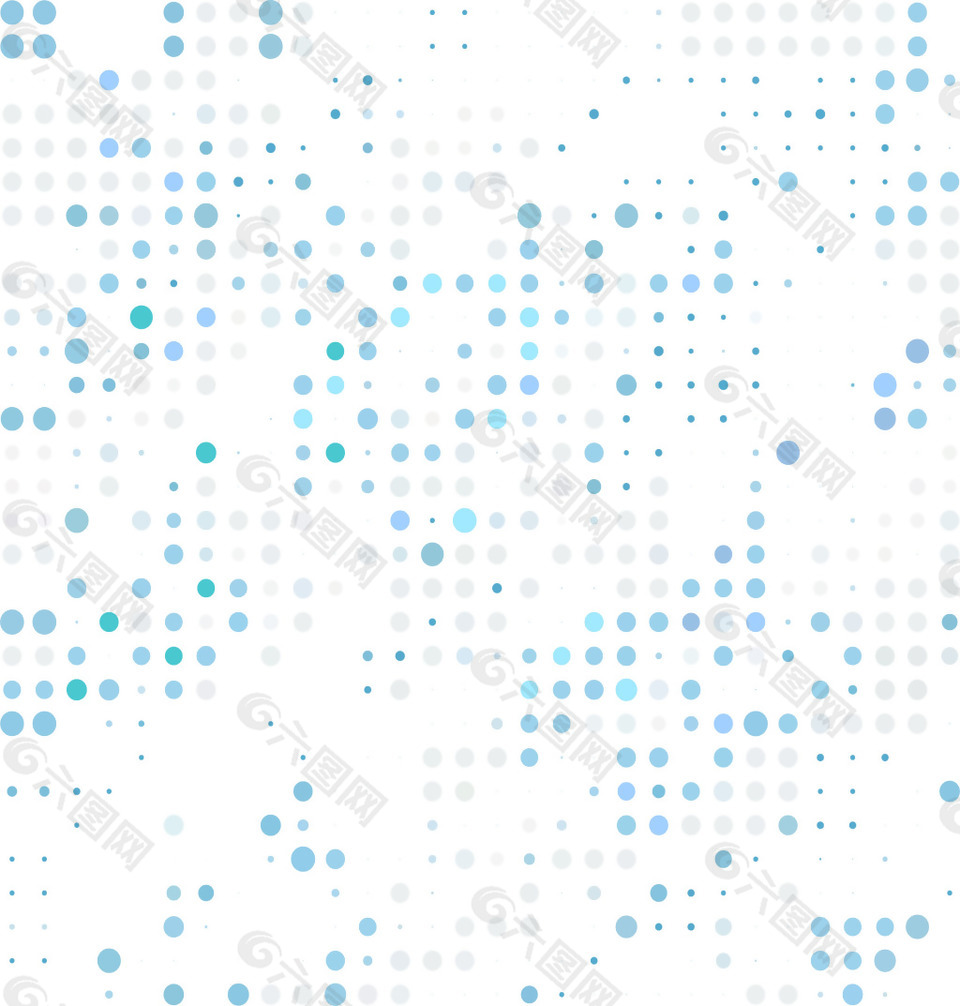 手绘蓝色波点元素