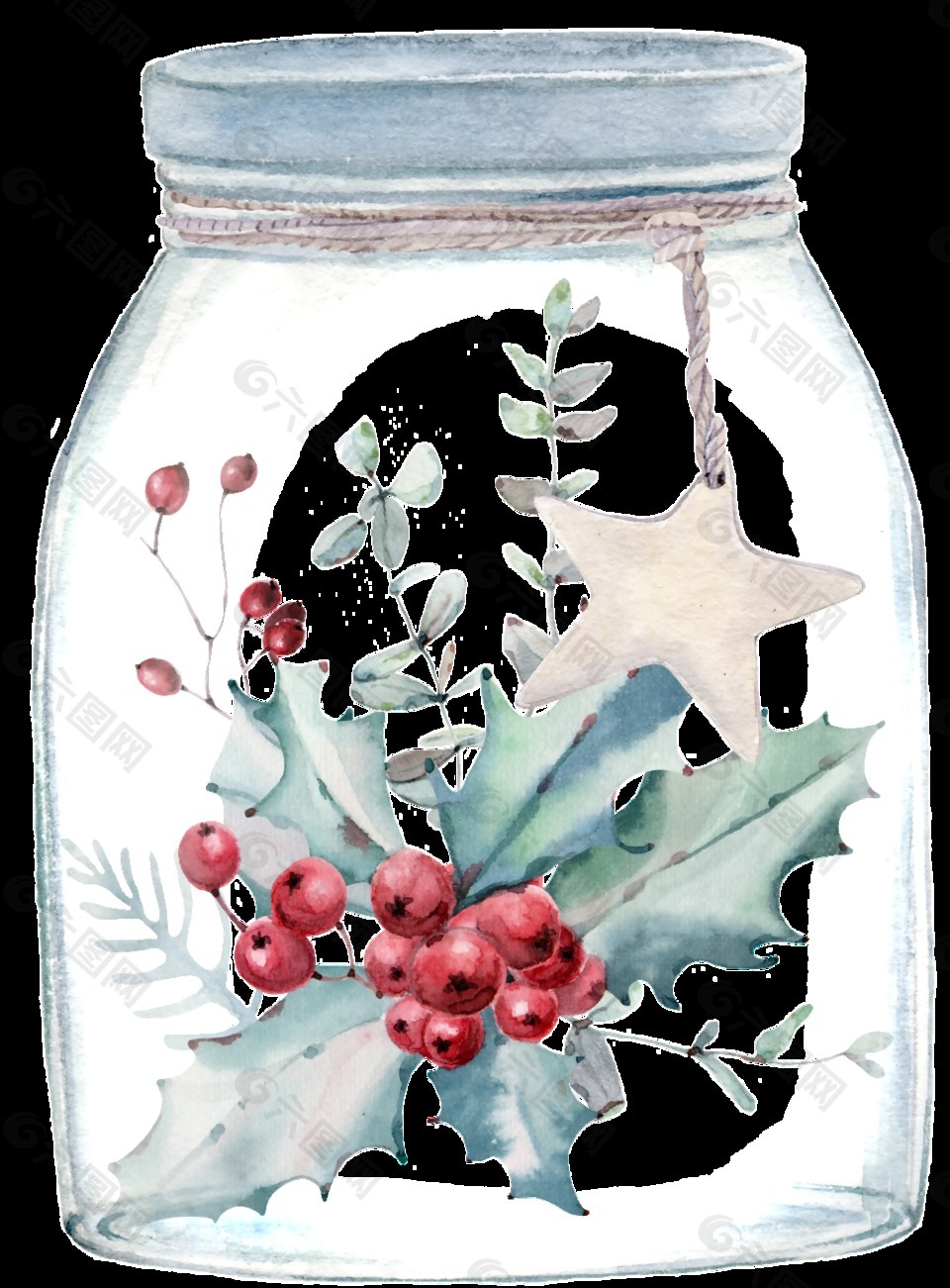 圣诞节创意玻璃瓶透明素材