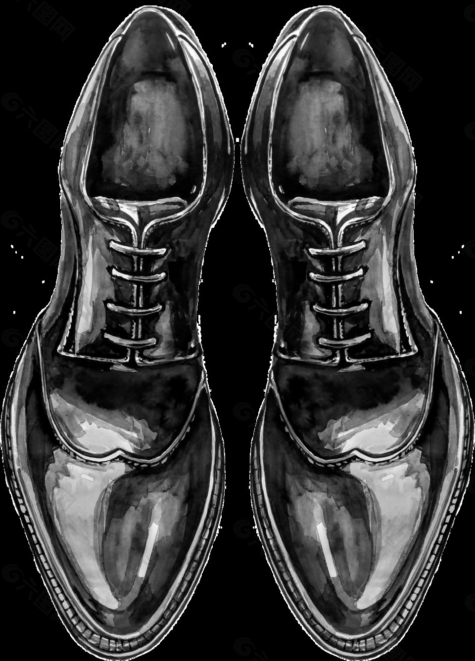 黑色皮鞋透明素材