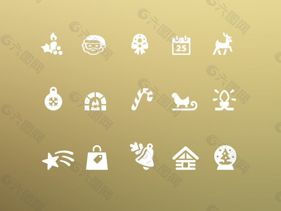 圣诞节相关的小图标PSD素材