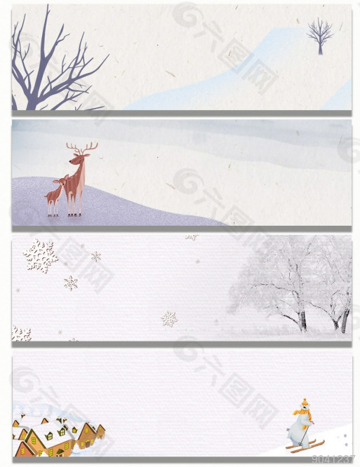鹿子冬至白色bnaner背景