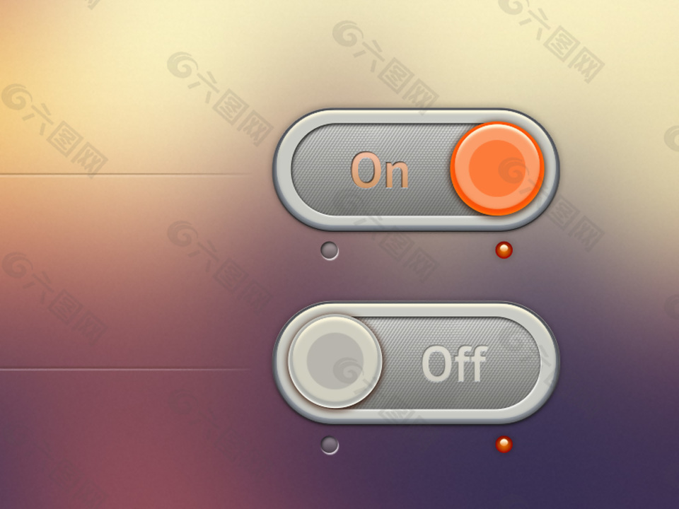 圆圆的按钮开关PSD素材