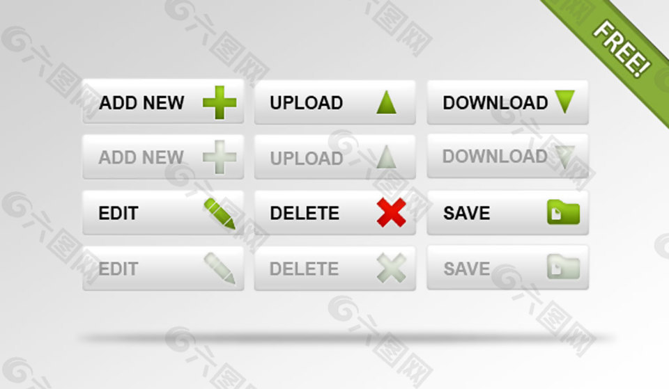 各种酷炫渐变灰色按钮图标
