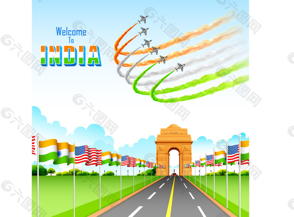 城市上空的飞机表演