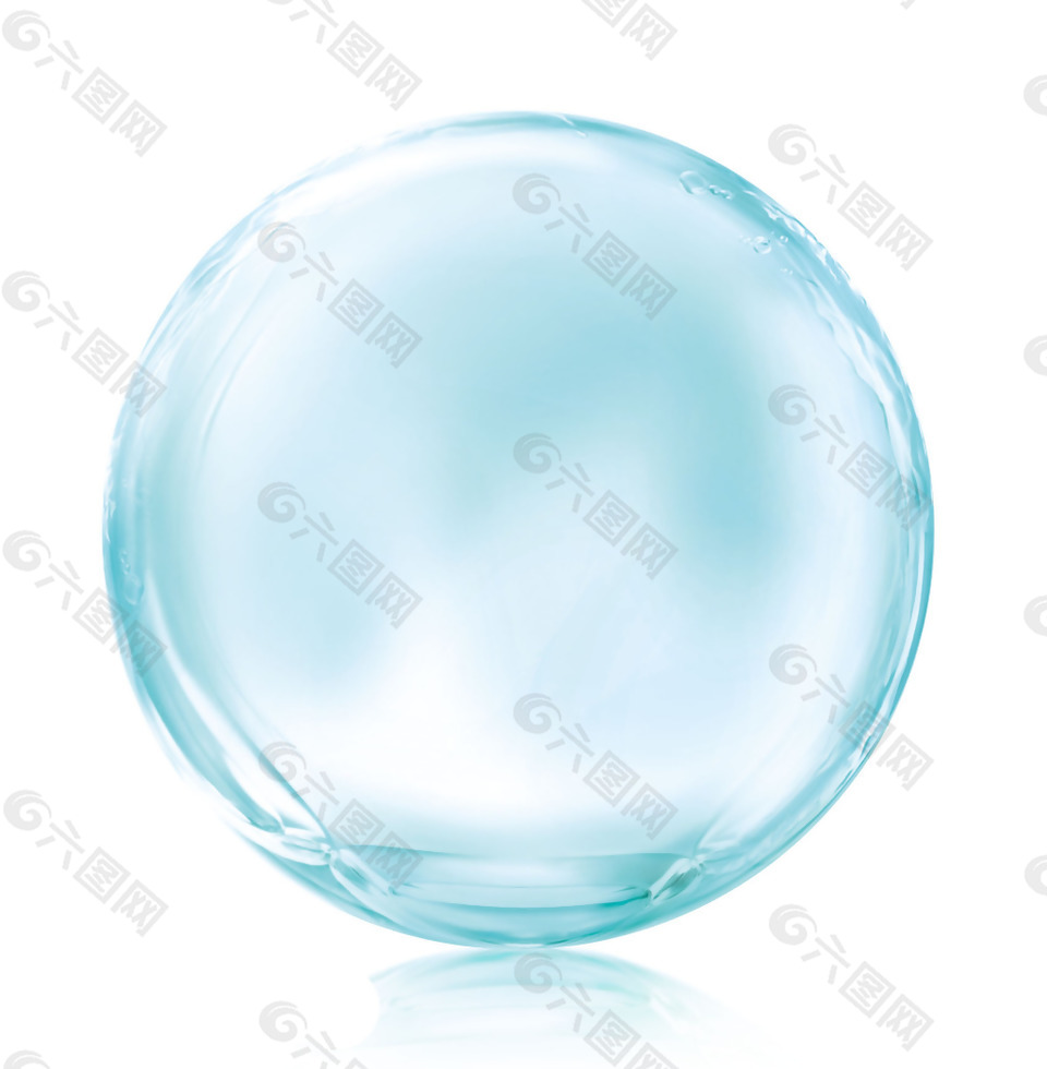 蓝色水晶透明png元素素材